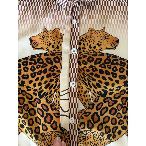 Wild Patter Print Boutique Wide Leg Pant Lounge Set size Small NEW - Picture 7 of 12